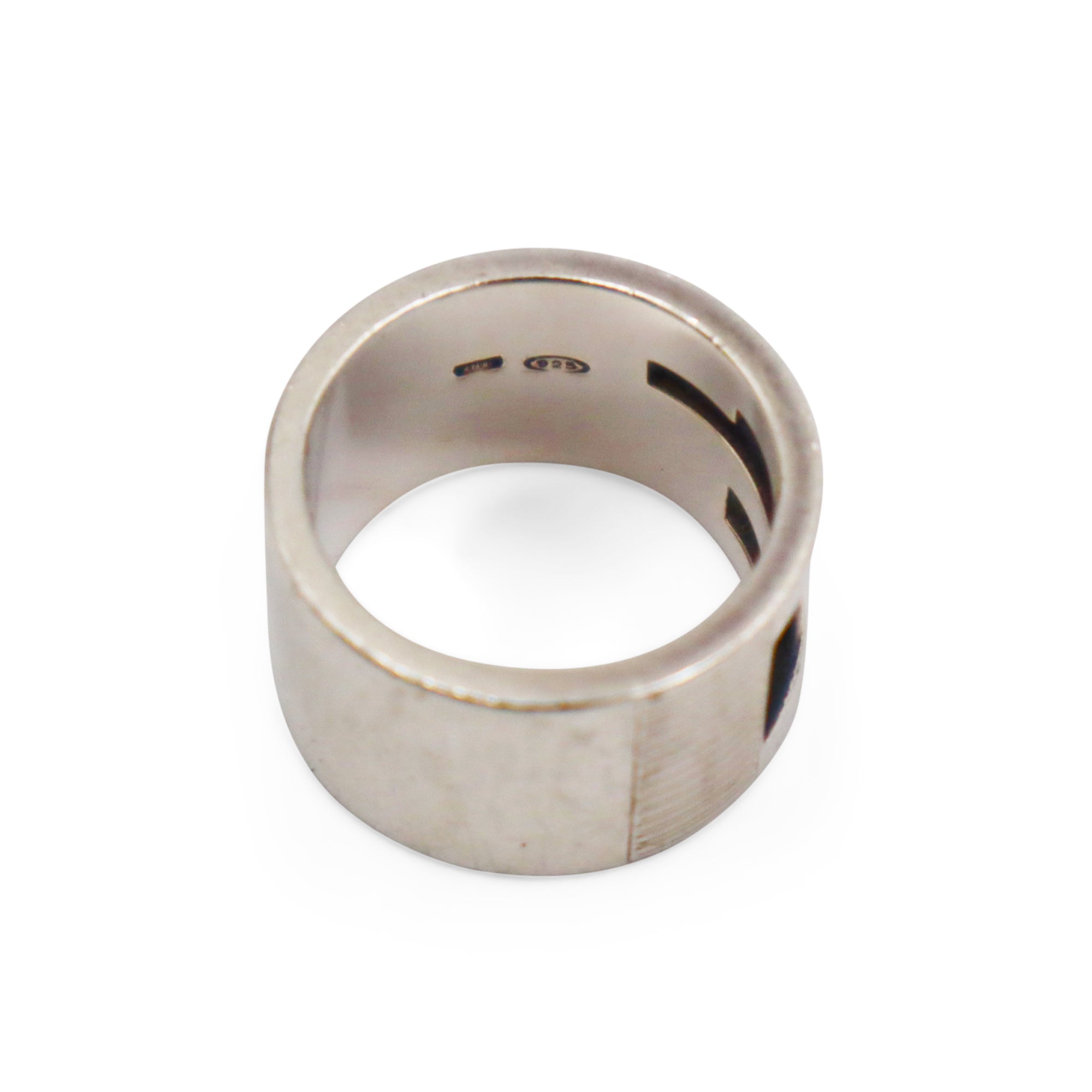 Gucci Branded G Wide Silver Ring