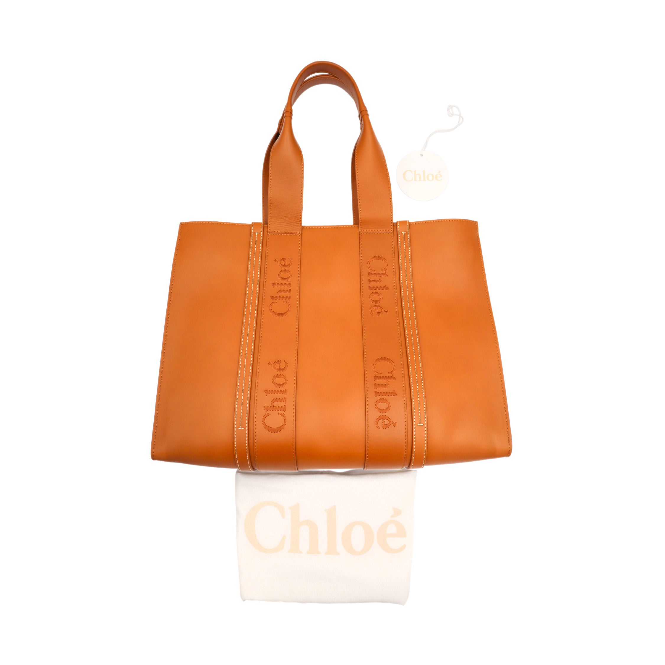 Pre-Owned Chloe Calfskin Large Woody Tote Bag